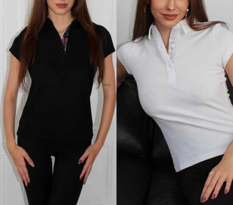 Zestaw koszulka polo z krótkim rękawem biała i czarna Lelosi