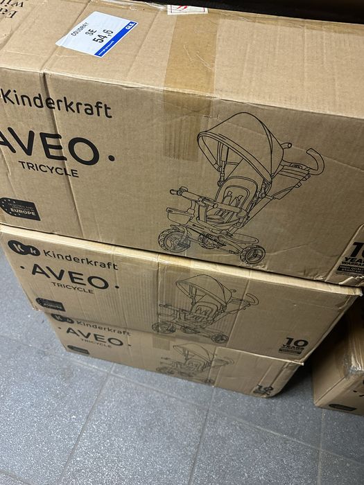 Wozek/ Rowerek trojkolowy Aveo Kinderkraft nowy Green Pink Grey