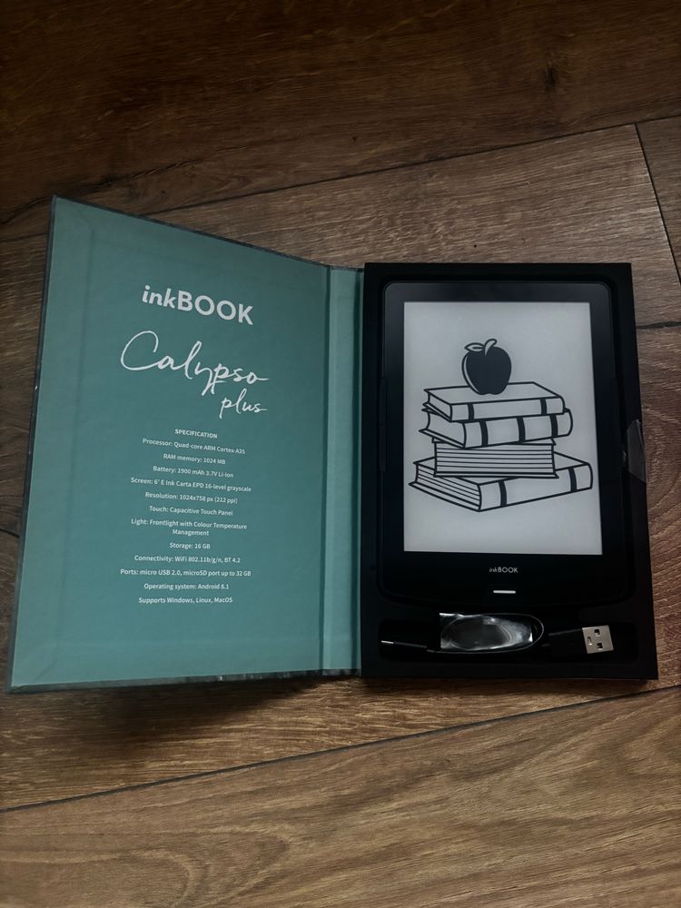 Inkbook calypso plus różowy + etui