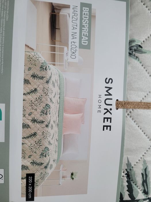 NOWA narzuta na łóżko Smukee Home 220x200cm kremowa w liście