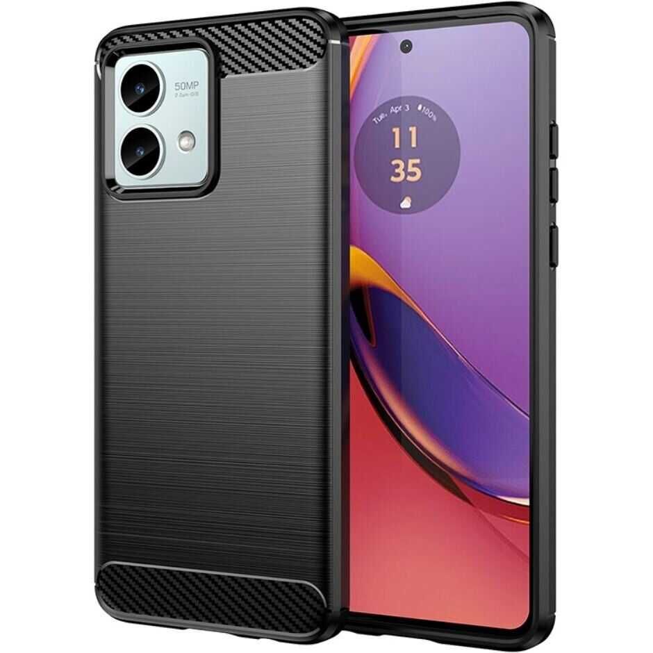 Противоударный чехол накладка для Motorola G84 карбон Моторола Ж84