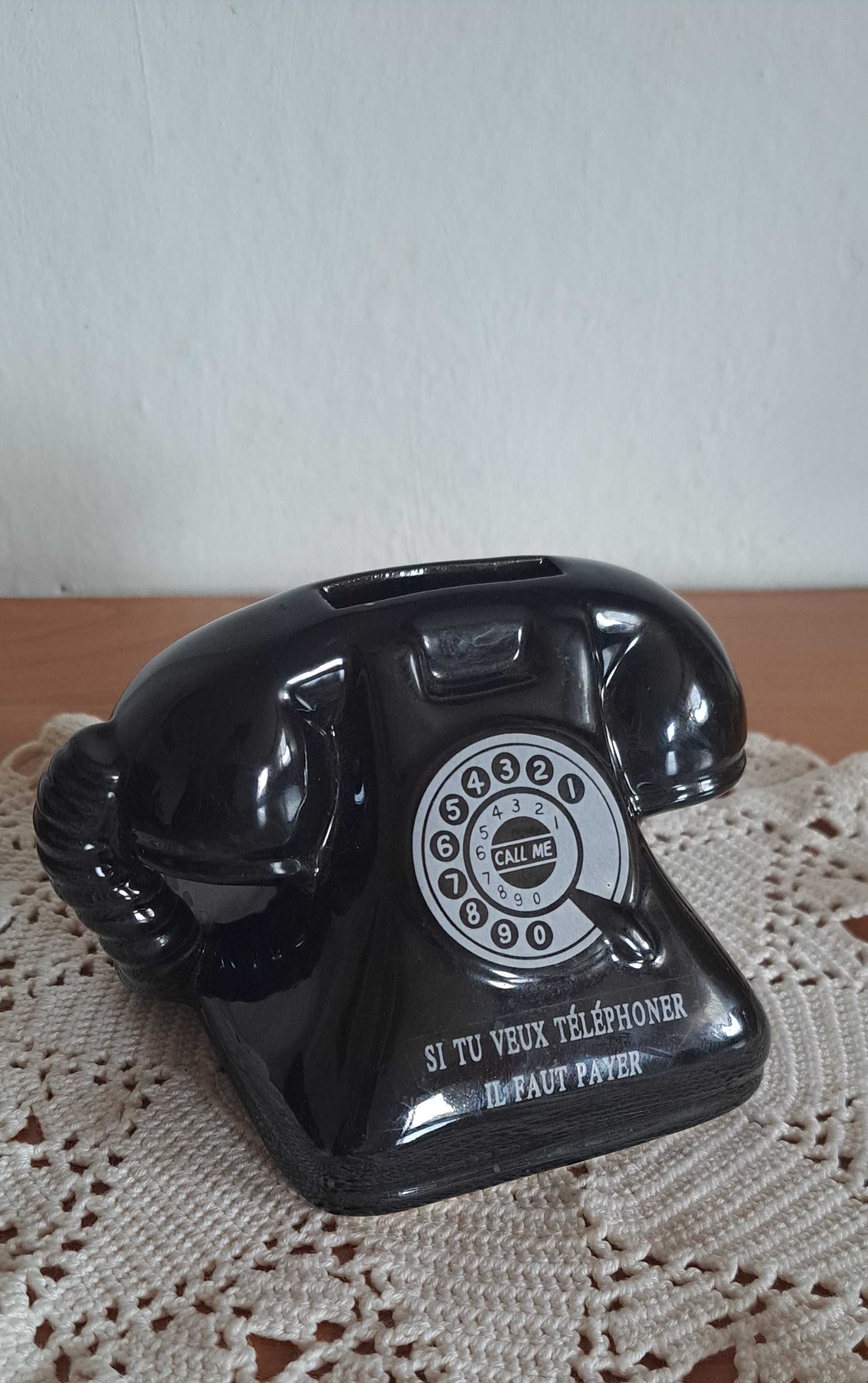 ceramiczny telefon czarny - skarbonka