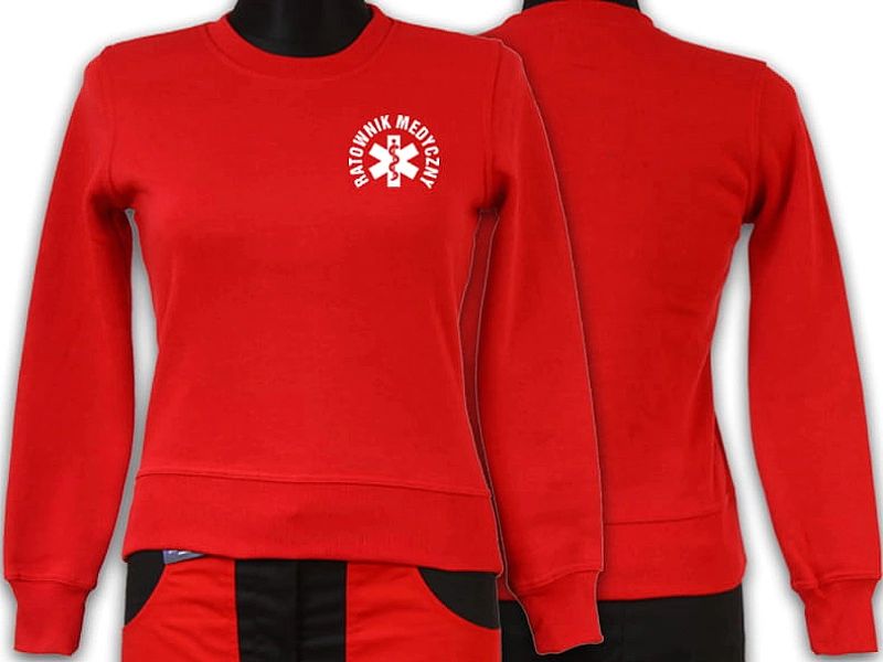 Bluza ratownicza odblaskowa FUNKCYJNA damska czerwona (S)
