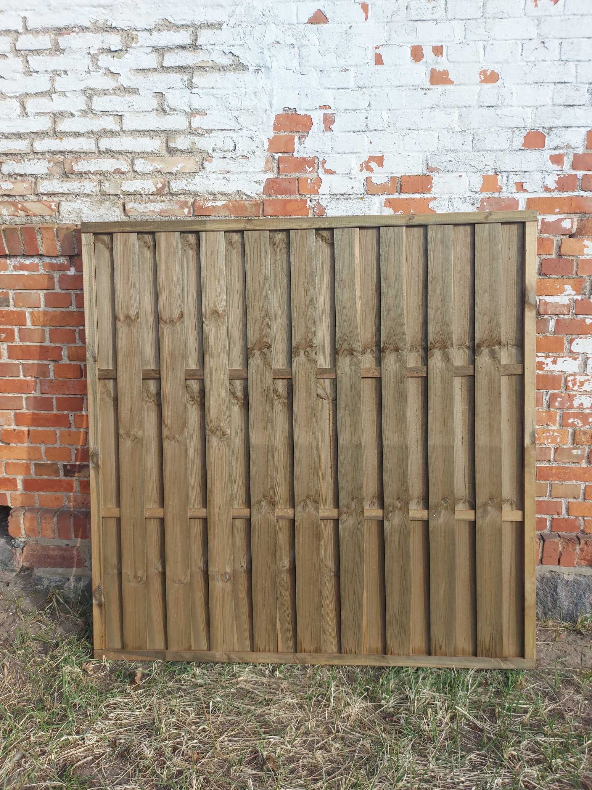 Płot ogrodowy lamelowy panel przęsła drewniane 180x180cm 1800x1800mm