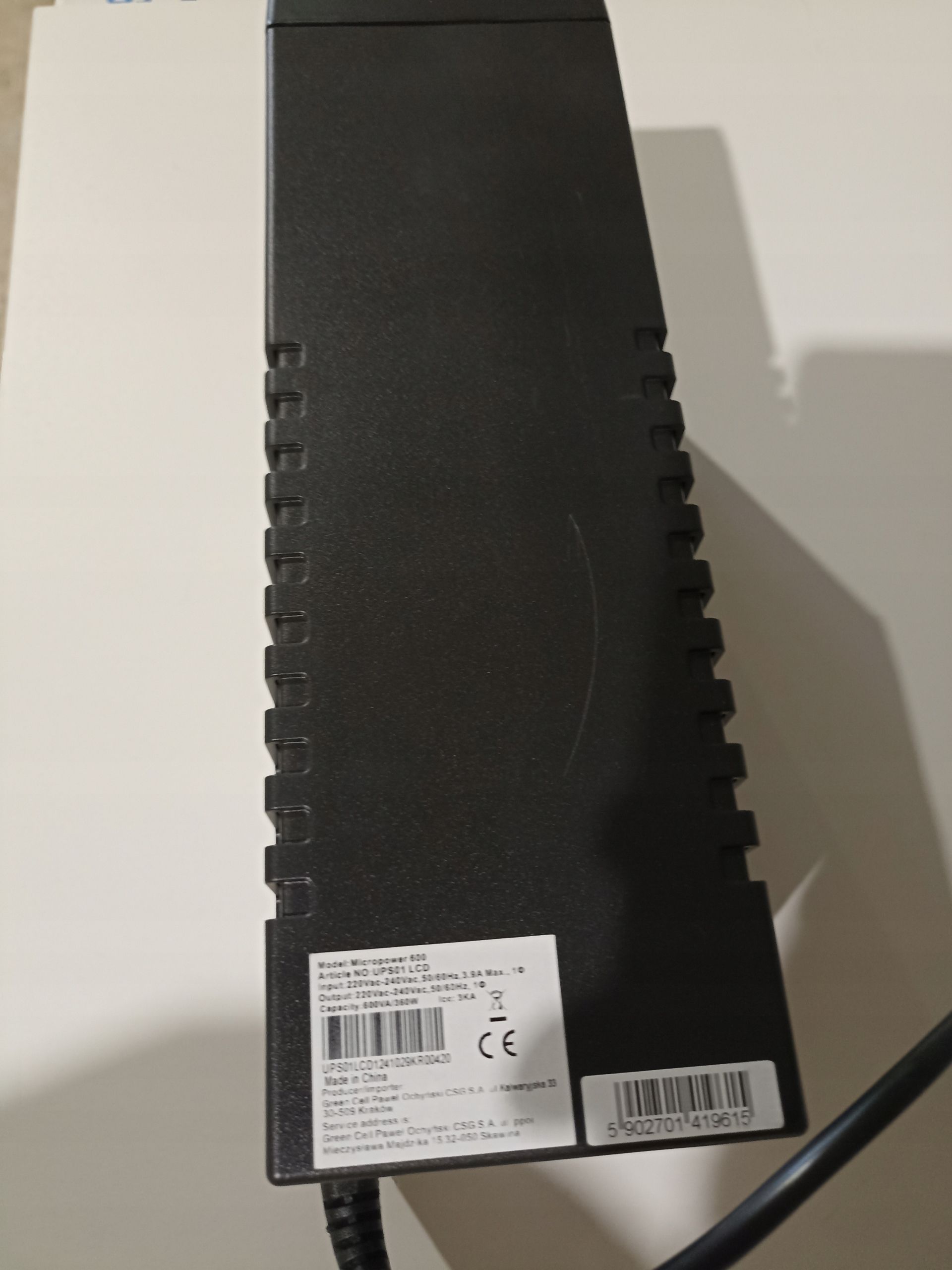 Zasilacz UPS Green Cell UPS01LCD 600VA