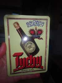 stara blaszana etykieta reklamowa piwa Tyskie Browarów Książęcych