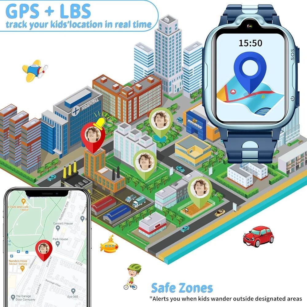 Fitonyo Dziecięcy Smartwatch 4G GPS LBS j.polski