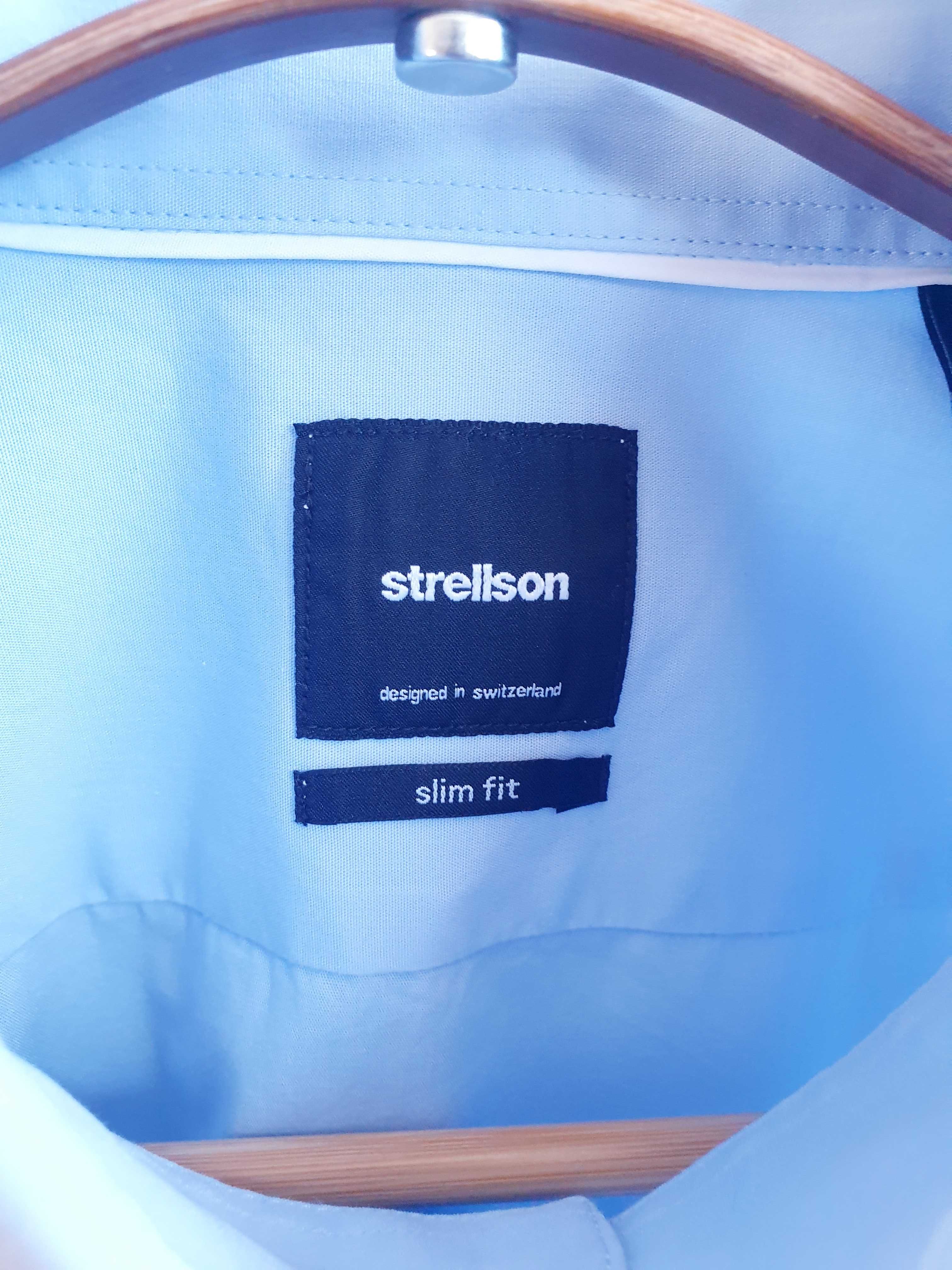 Niebieska koszula kołnierzyk 41 Strellson M L slim fit