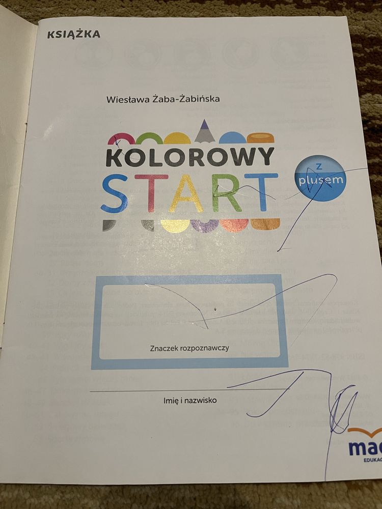 Książka kolorowy start z plusem mac edukacja Wiesława Żaba-Żabińska