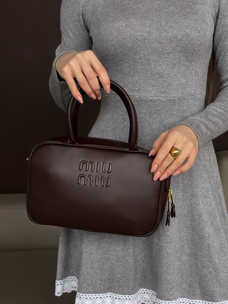 Сумка Miu Miu Top-Handle Bag Premium сумочка чорна|бургунді|беж міу
