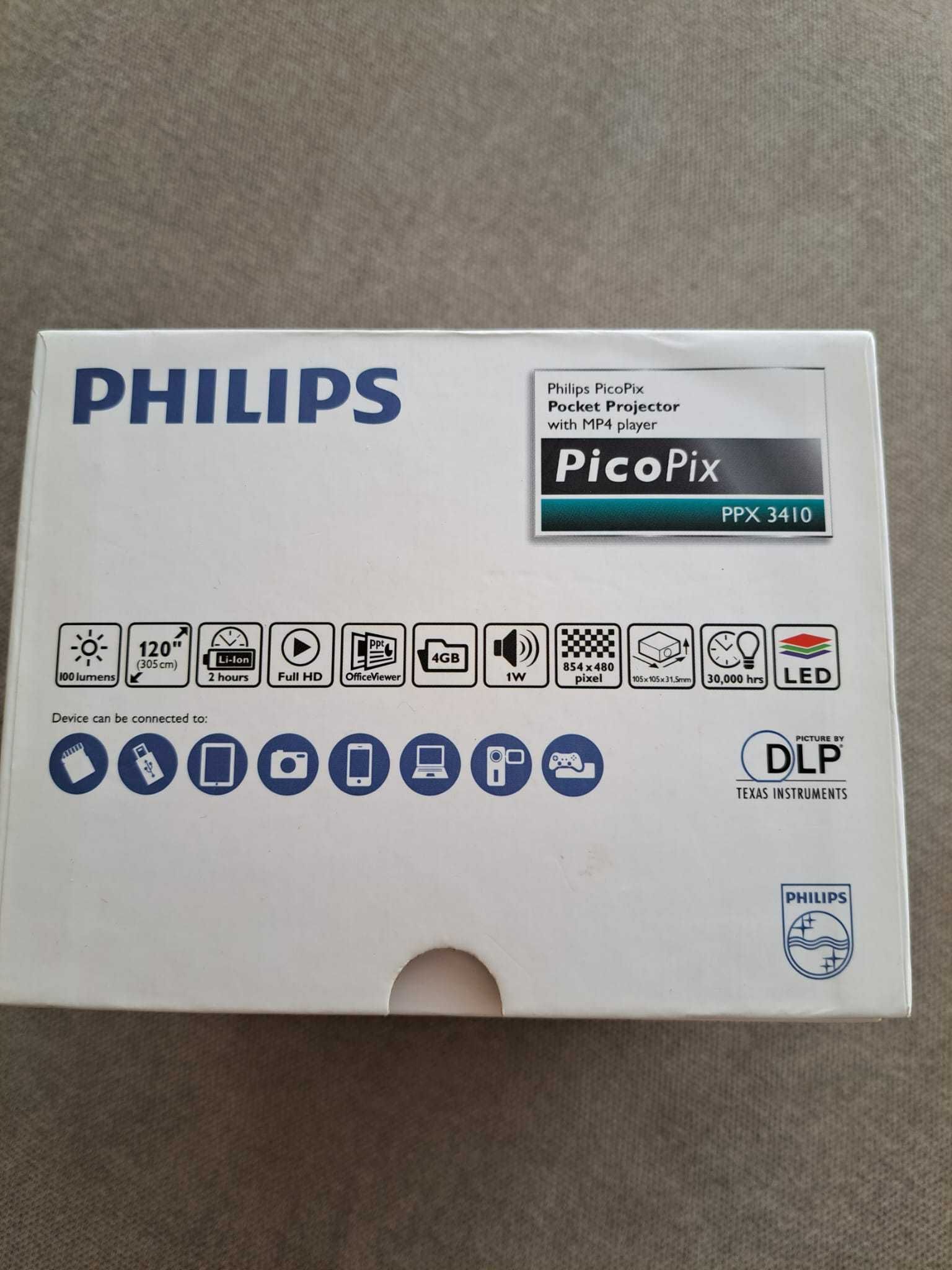 Oportunidade: PicoPix Projector portátil PPX3410 (Philips) como novo
