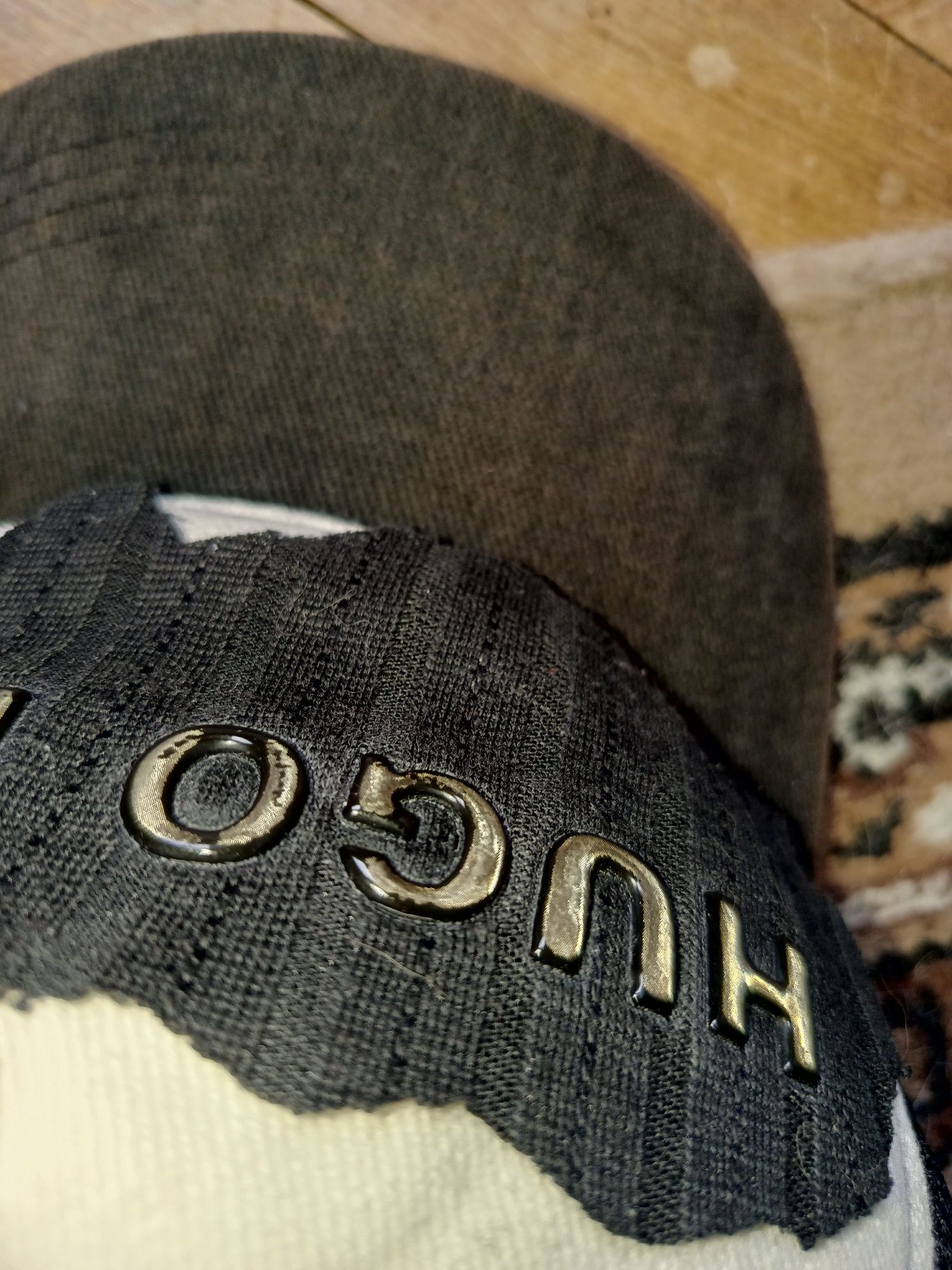 Washed czapka tirówka z daszkiem Hugo boss diy Custom patchwork