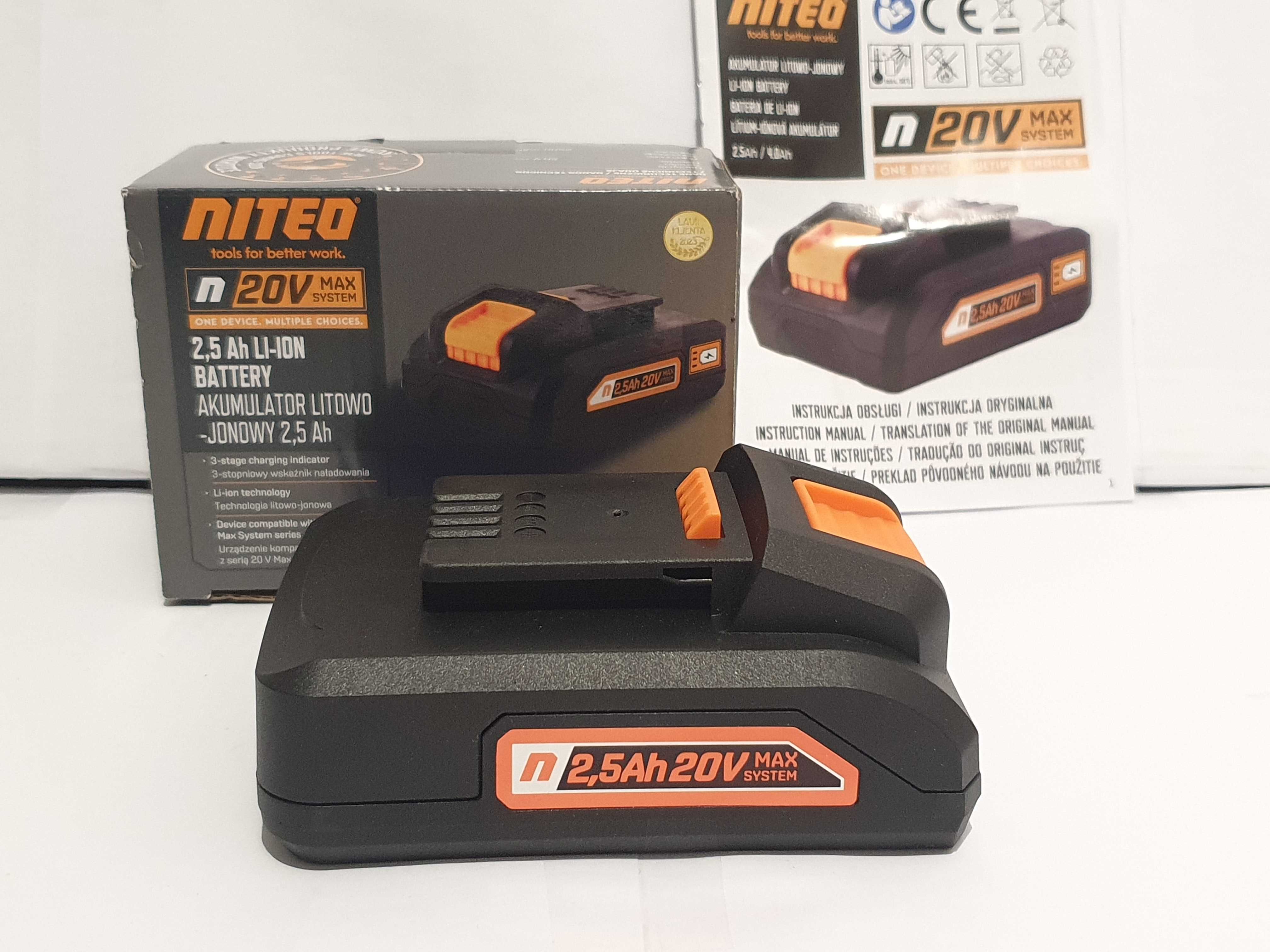 NITEO 20v 2,5Ah akumulator bateria do wkrętarka klucz szlifierka Nowa