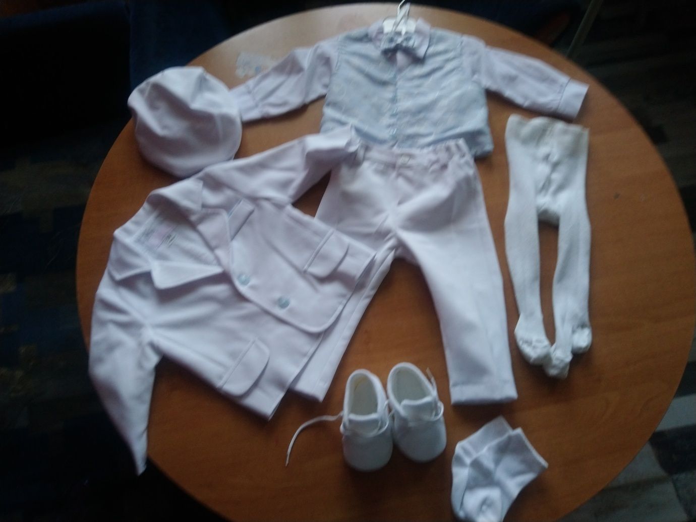 Komplet zestaw garnitur ubranko do chrztu biały 74
