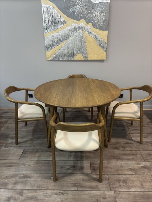 Стіл Обідній Розсувний Круглий Дуб Масив