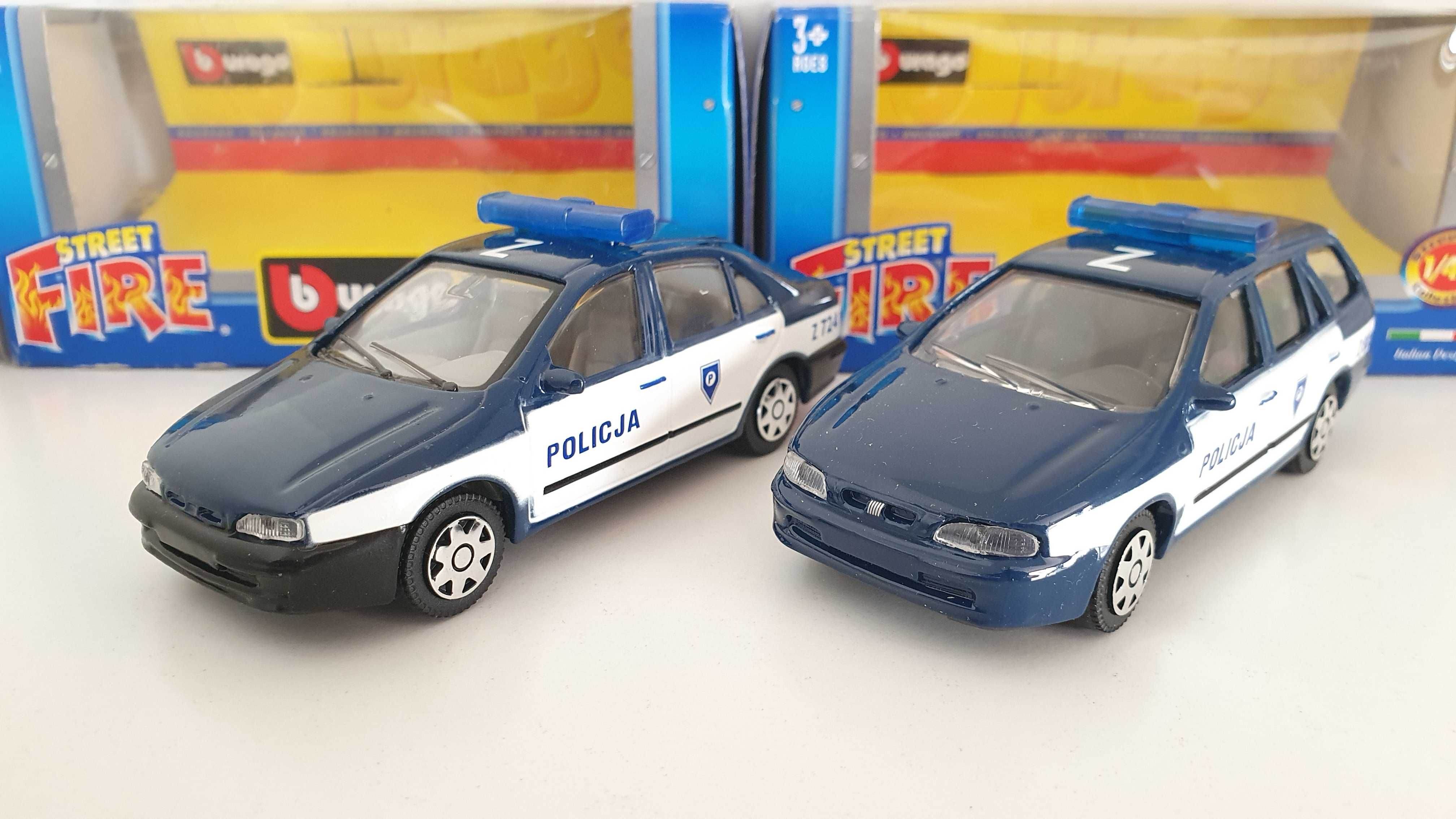 Zestaw Fiat Marea Fiat Marea Weekend Policja Bburago Burago 1:43