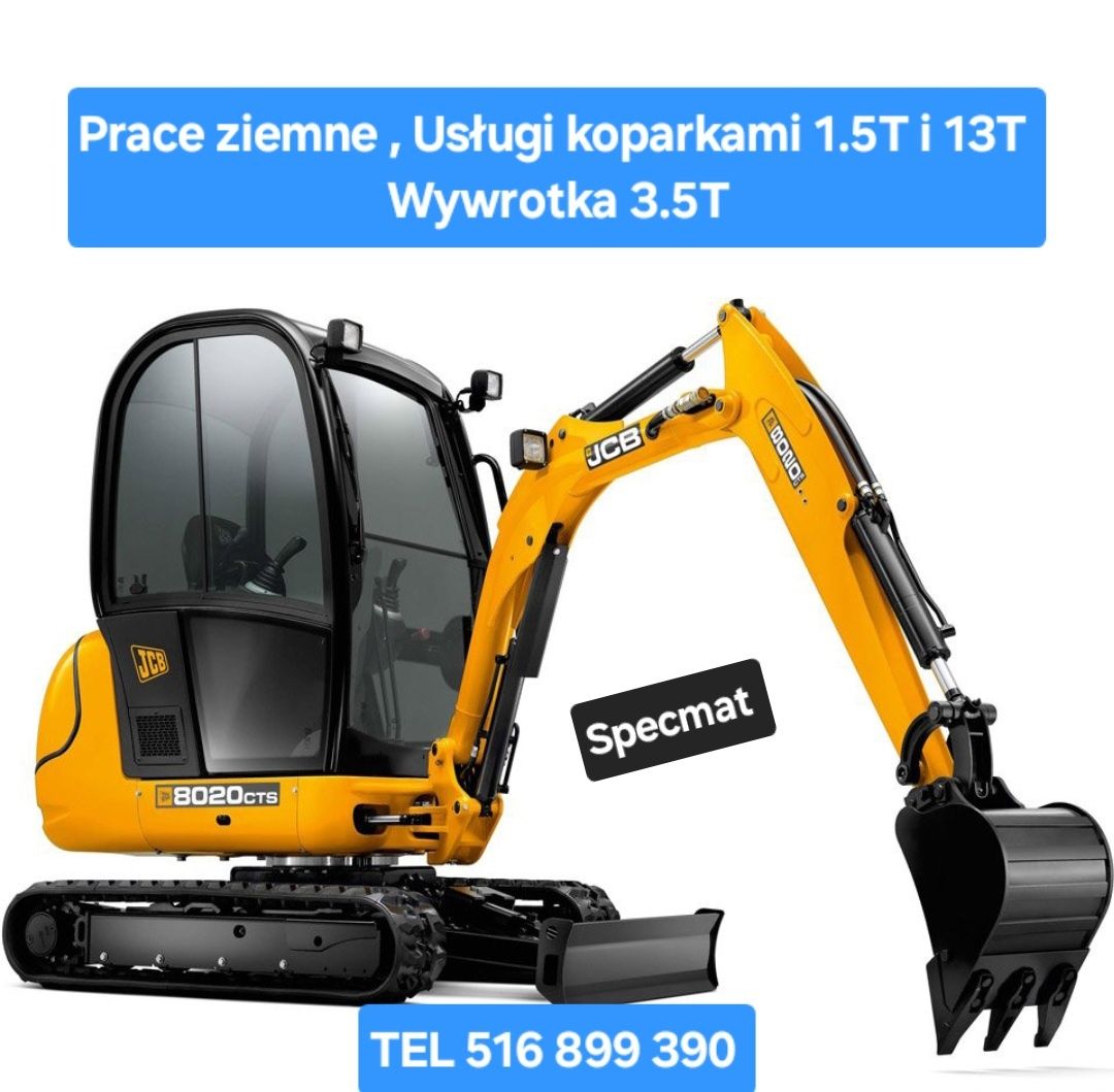 Usługi MINIKOPARKĄ. Transport do 3,5t