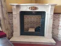 Elegant White Marble Fireplace for Sale – Pickup Only