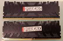 Memórias DDR4 4000 MHz HYPERX    KINGSTON
 2 X 8 GB = 16 GB  RGB CL 19