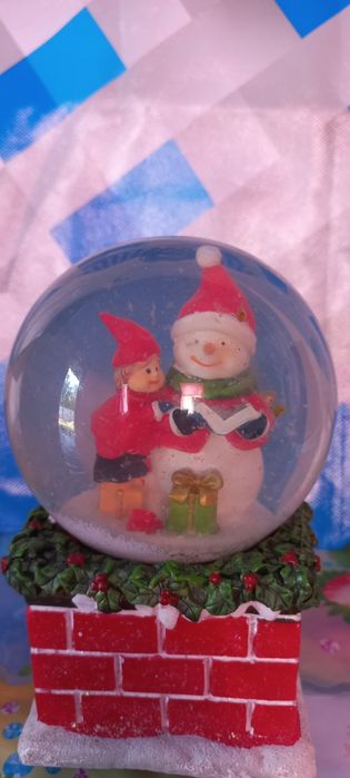 Новогдний музыкальный шар, снеговик