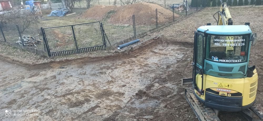 Usługi ziemne,koparko-ładowarka, minikoparka, szamba, przyłącze wod-k