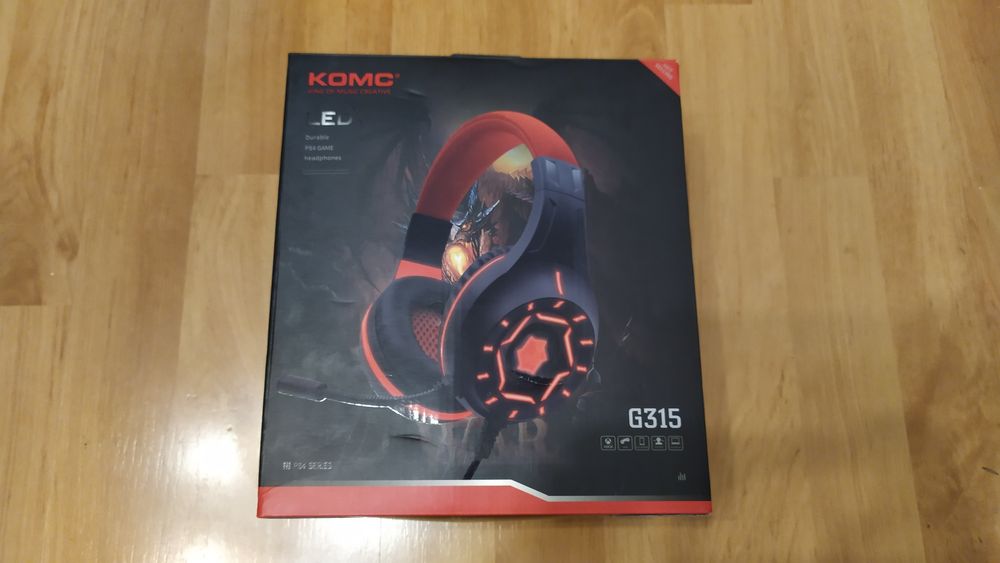 Nowe słuchawki gamingowe nauszne gaming bezprzewodowe KOMC G315 z funk