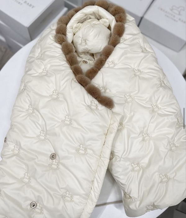 Зимовий комплект набір конверт комбінезон шапка creative.babyfactory