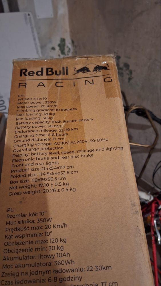 Hulajnoga elektryczna Red Bull Racing