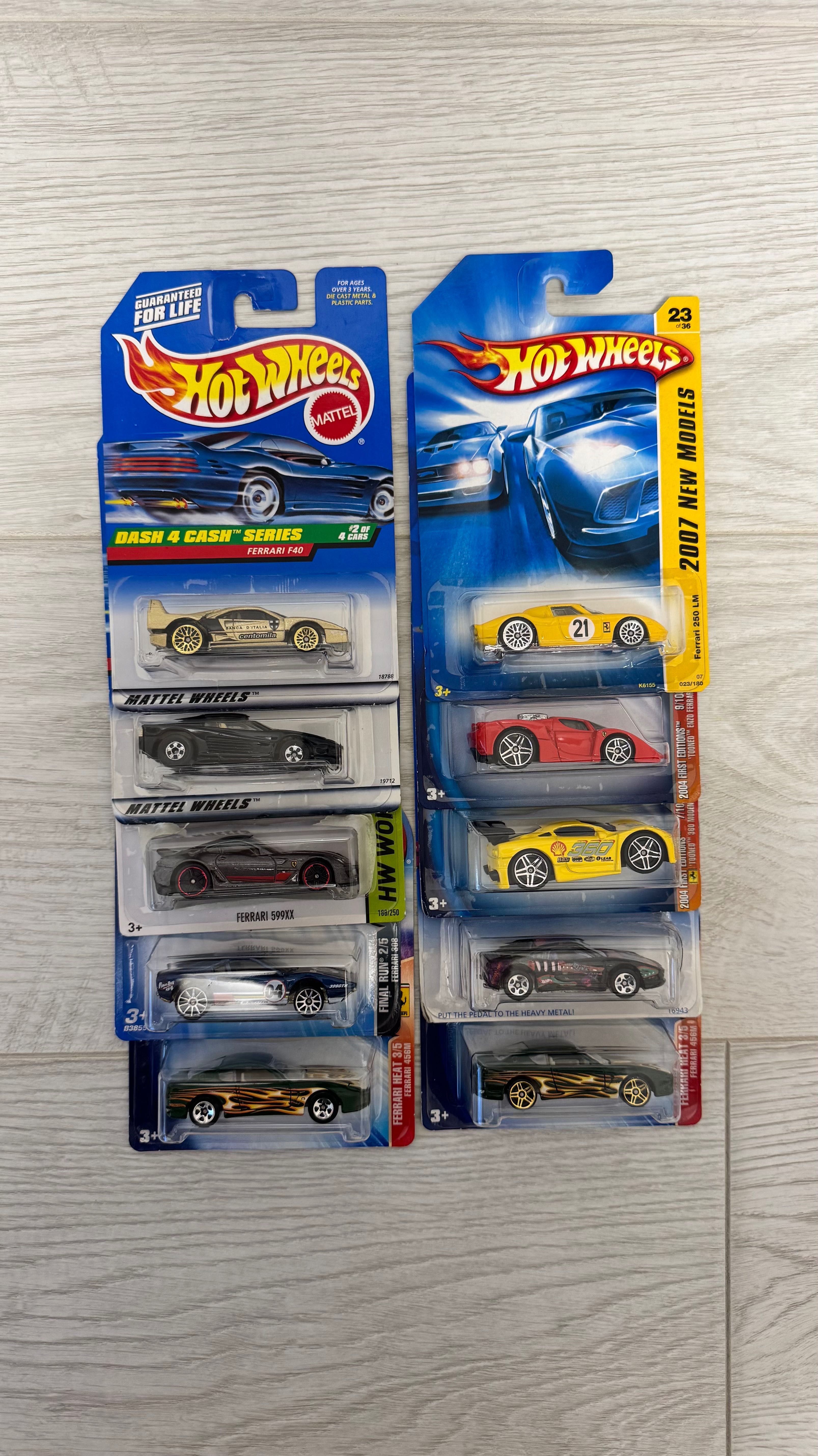 FERRARI HOT WHEELS запаки 65 штук лот Mattel феррарі хотвілс машинки