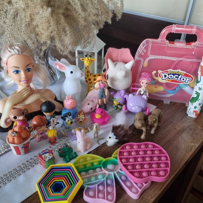 Zestaw zabawek dla dziewczynki Blue barbie zwierzęta zabawki dziecko