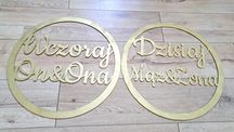 Koło wczoraj on I ona dzisiaj mąż i żona złoty napis