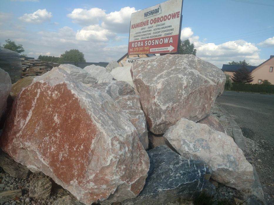 Grys Pink różowy kamień gres granitowy kora kamienna biała Marianna
