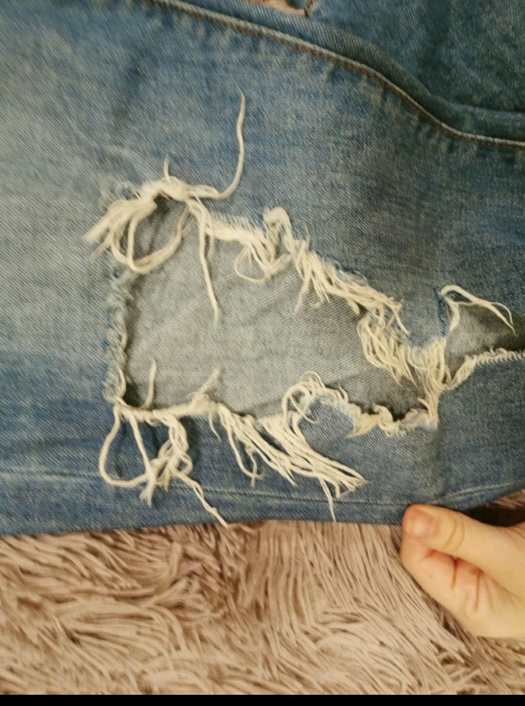 Mom jeansy z dziurami, rozmiar 38 M