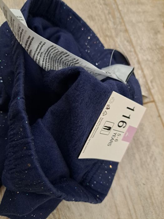 Getry/ legginsy ocieplane - granat z drobinkami - rozm 116