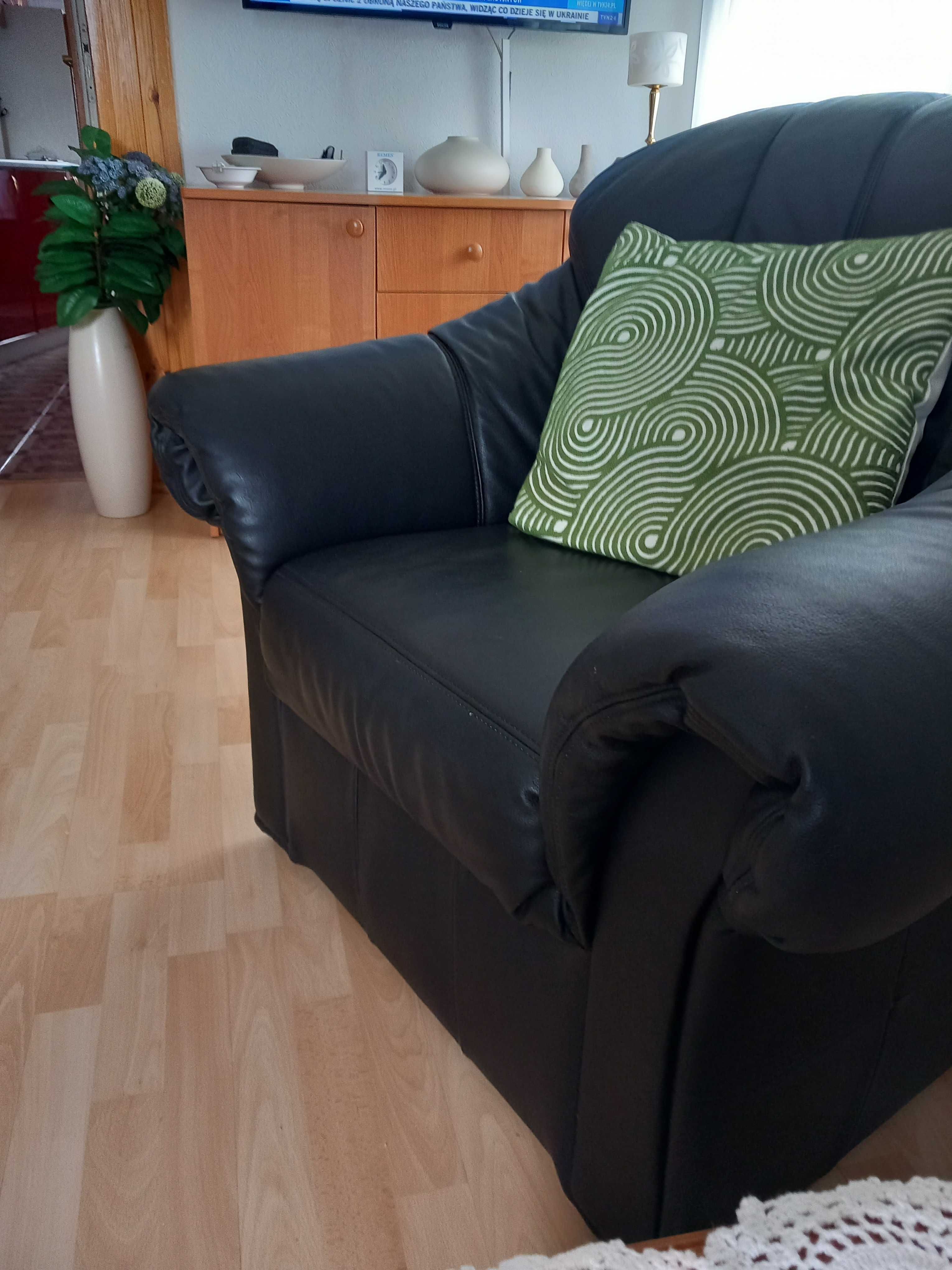 Skórzana Sofa Włoski wzór + fotel