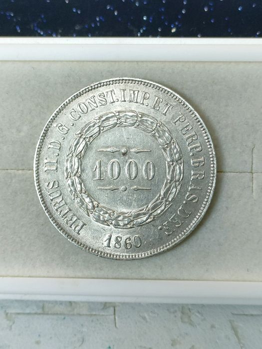 Brasil/ moeda 1000 réis 1860 / prata