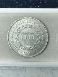 Brasil/ moeda 1000 réis 1860 / prata