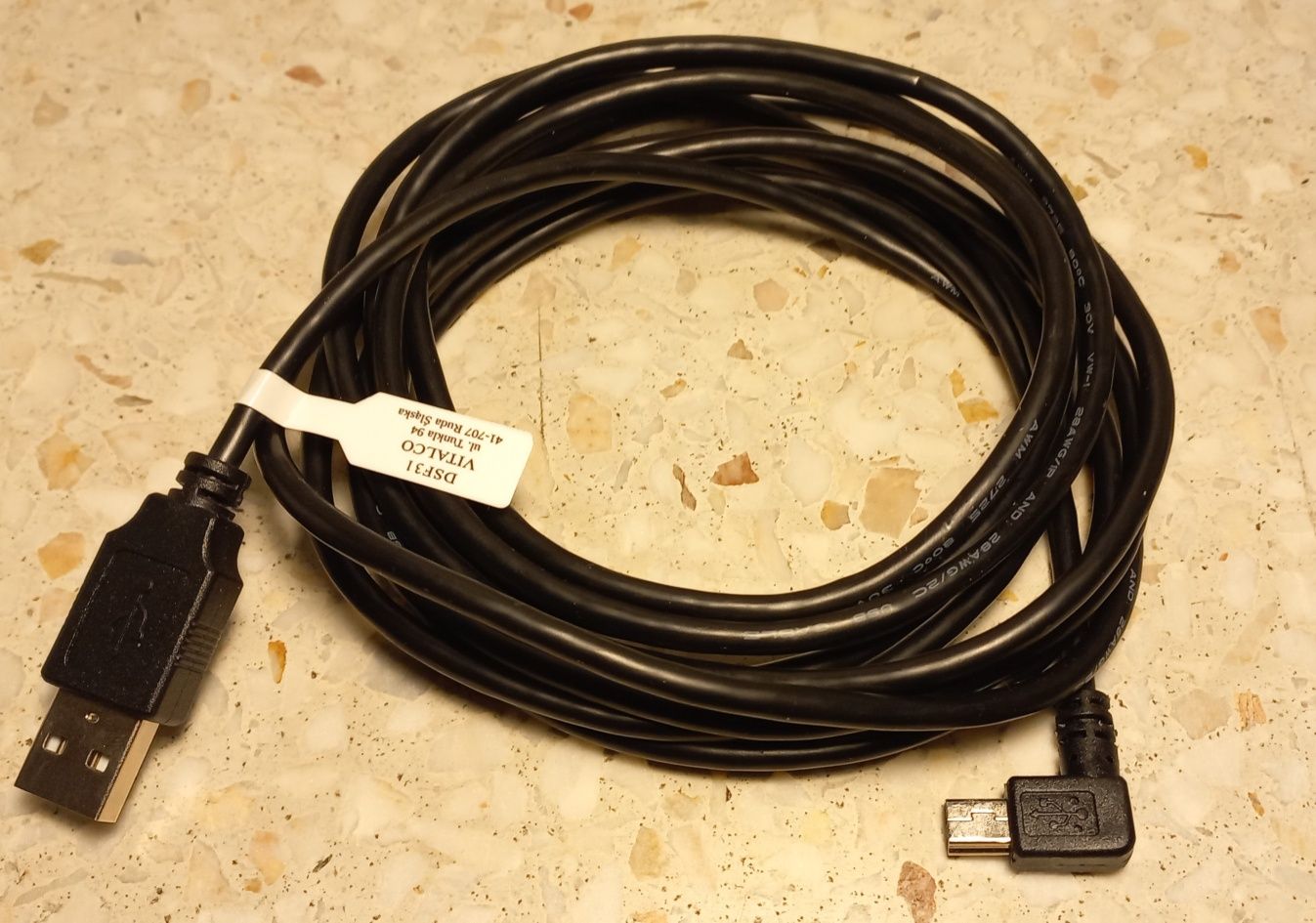 Kabel Mini USB Kątowy VITALCO 3m