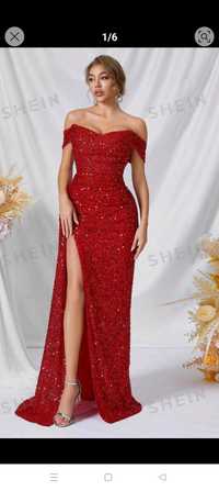 Vestido comprido vermelho