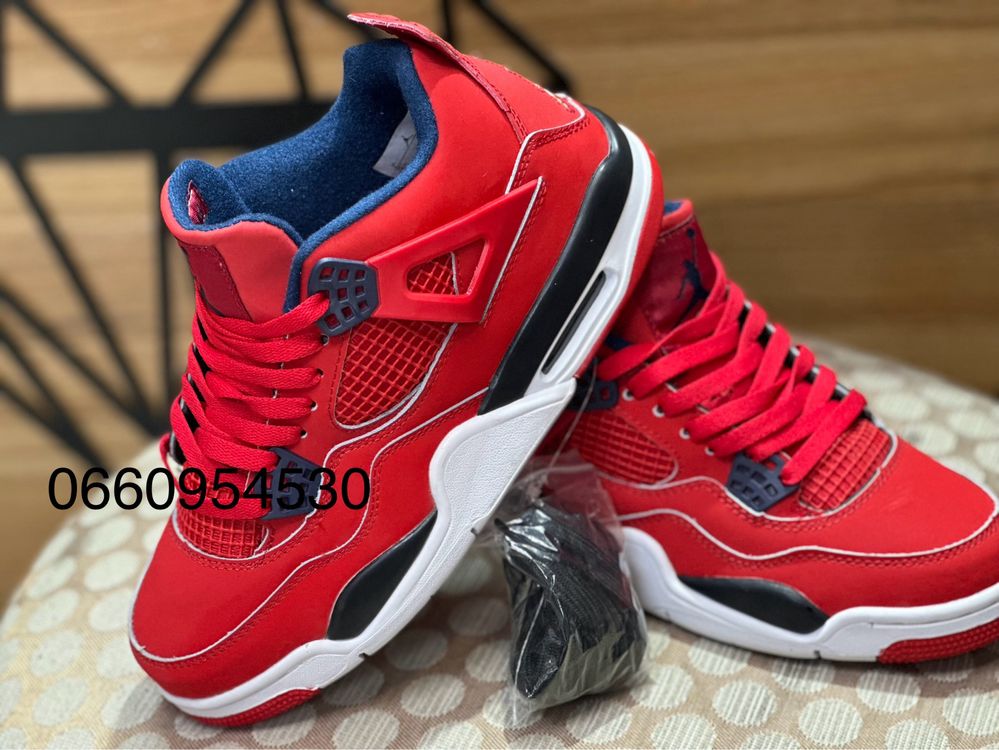 Кросівки чоловічі nike air jordan 4 retro червоні/кросівки найк джорда