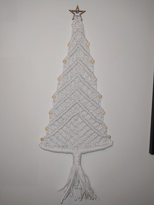 Makrama, choinka recznie robiona 54 cm.