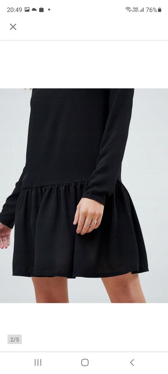 Pretty little ThinkPad sukienka nowa czarna z falbanka XS 34