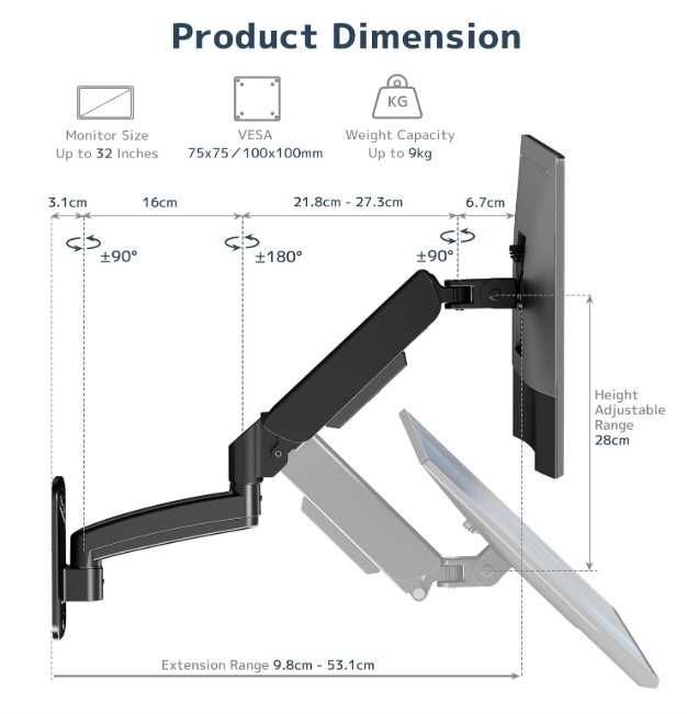 Suporte Monitor Articulado de Parede