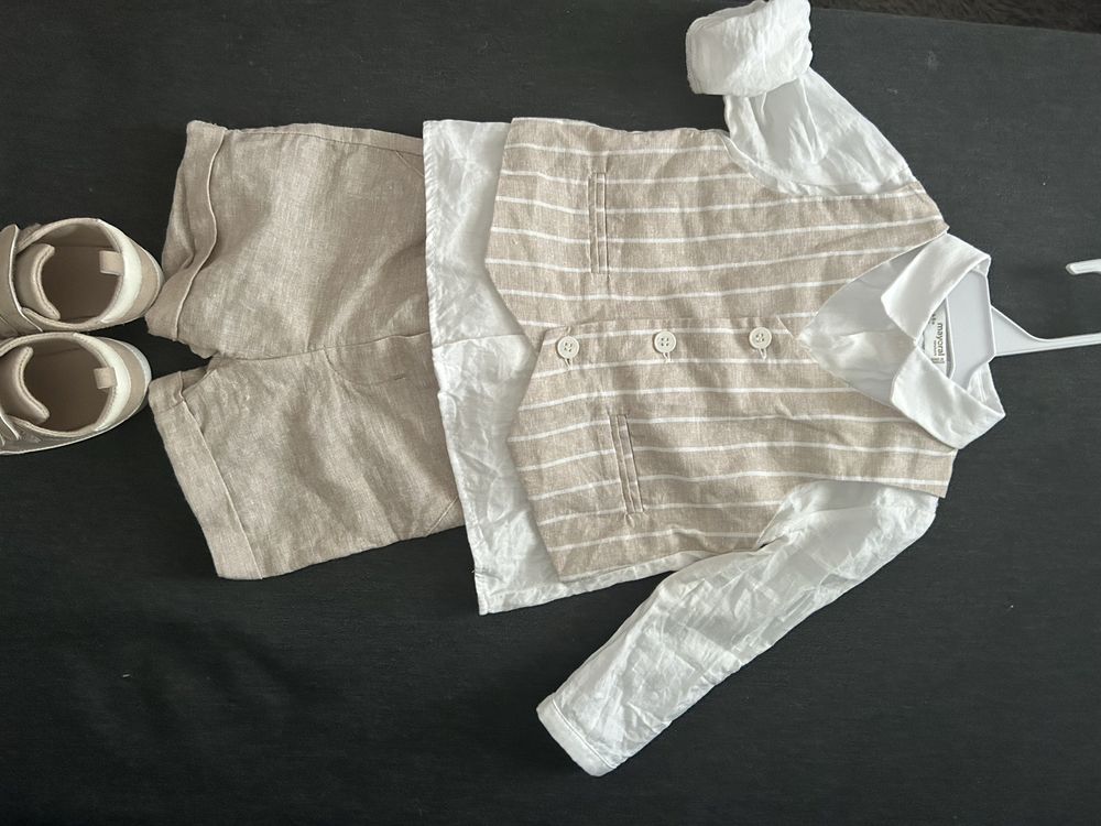 Conjunto calsao, camisa e sapatos como novos.
