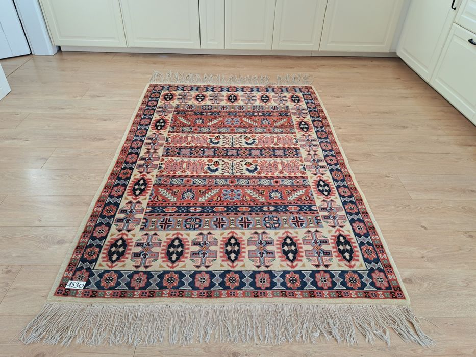 Niespotykany ręcznie tkany wełniany tunezyjski dywan 120x210cm nr1530