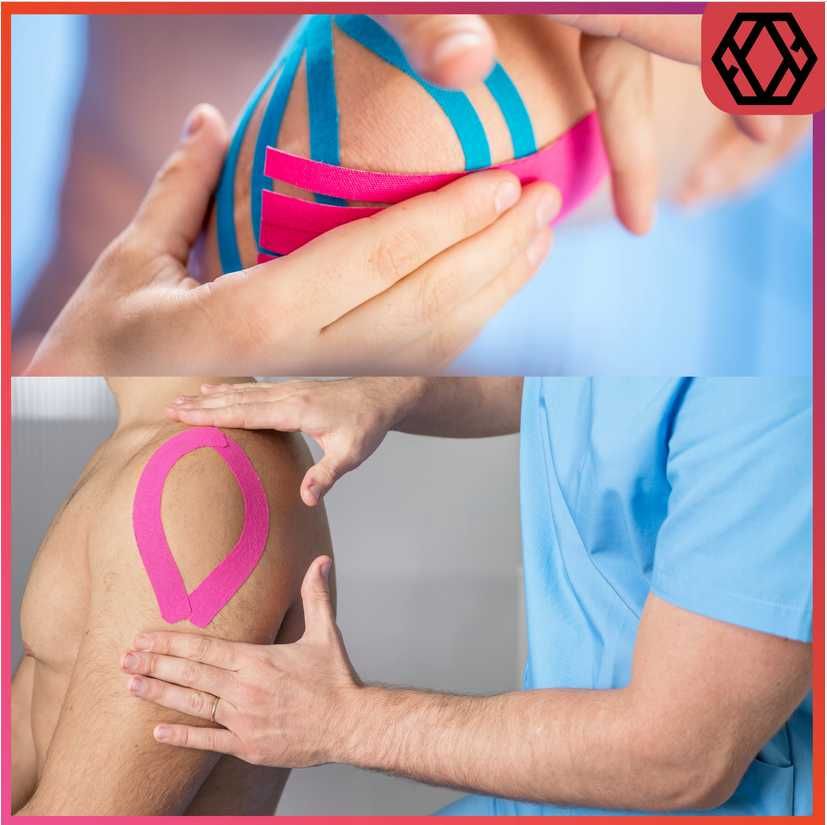 TAŚMA KINEZJOLOGICZNA TAPE taping kolana twarzy plaster 5M różowa