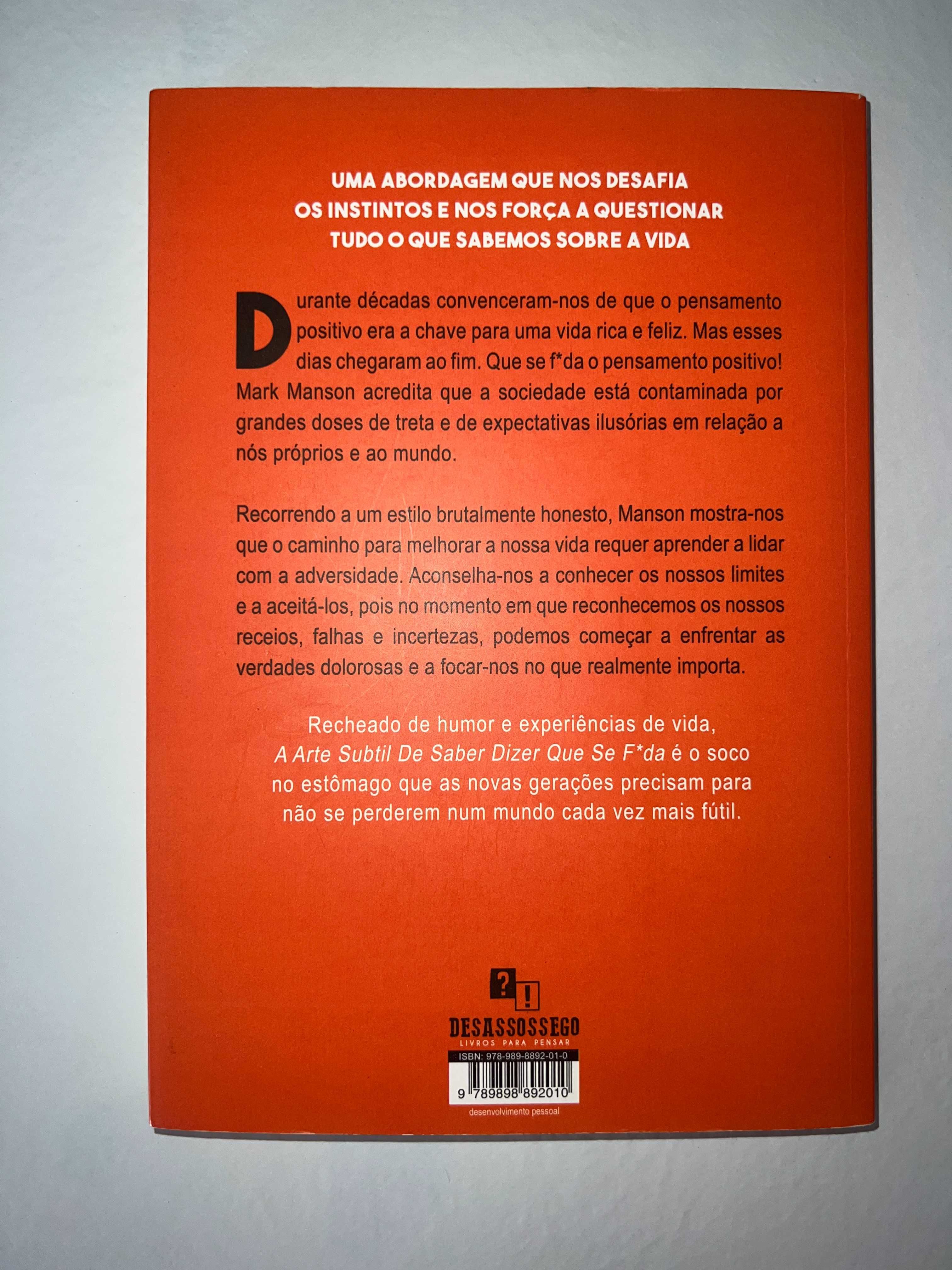 Livro A Arte Subtil de Saber Dizer Que Se F*da (Mark Manson)