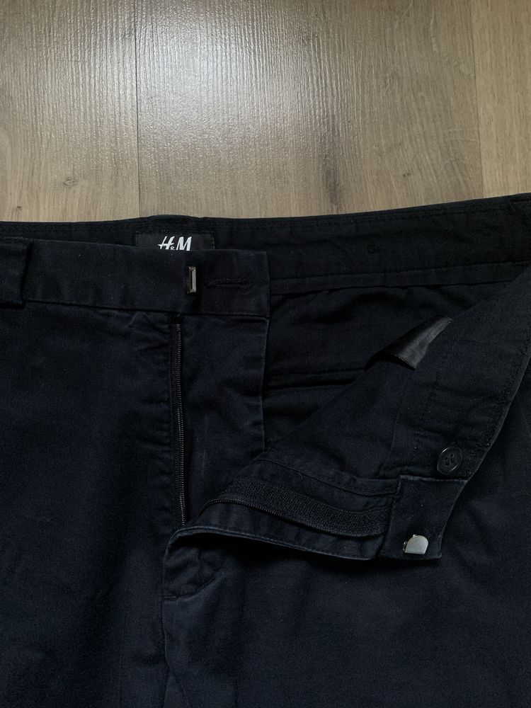 Czarne eleganckie spodnie H&M skinny fit 48 M