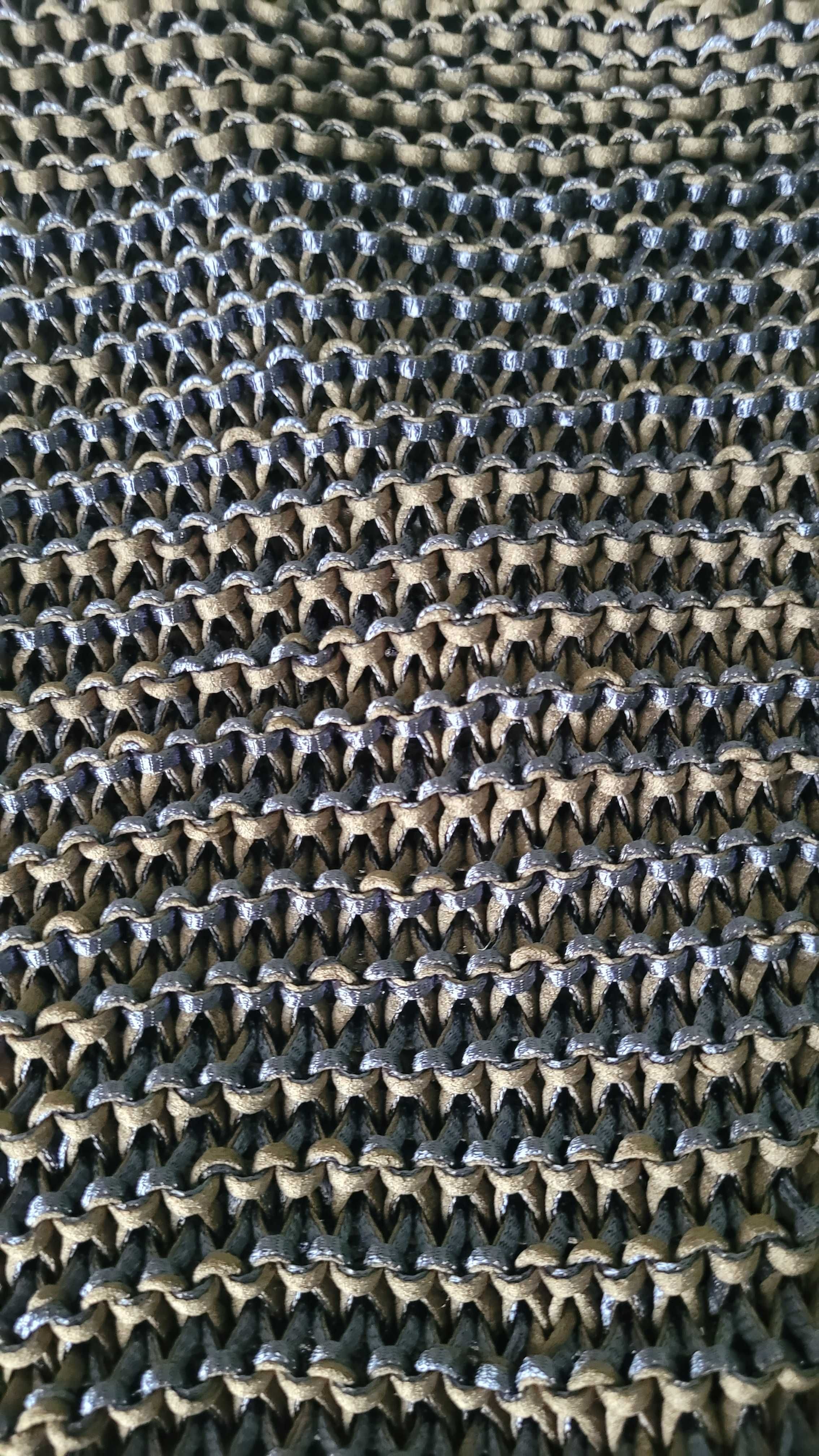 Sweter Siatka Ręcznie robiony r. S/M Granatowo Brązowy