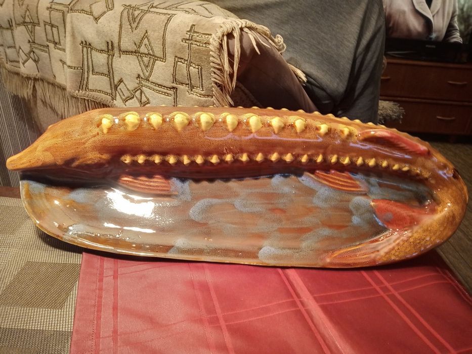 Ваза цветное стекло Чехословакия тарелки японские